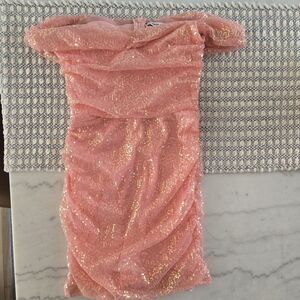 Lucy in the Sky Glittering Peach Dress